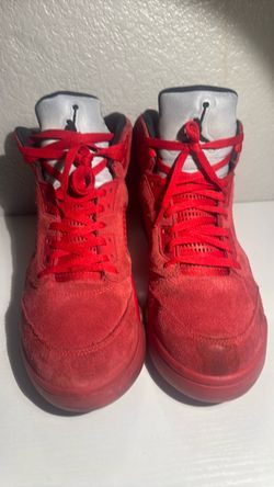 Air Jordan 5 Red Suede Sneakers
