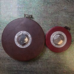 Vintage Lufkin tape measures/reels 