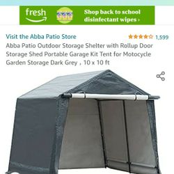 10x10 ABBA Patio Storage Shelter 