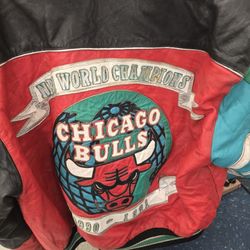 Vintage Jeff Hamilton 1(contact info removed) Chicago Bulls "First Ring" Championship Leather Jacket