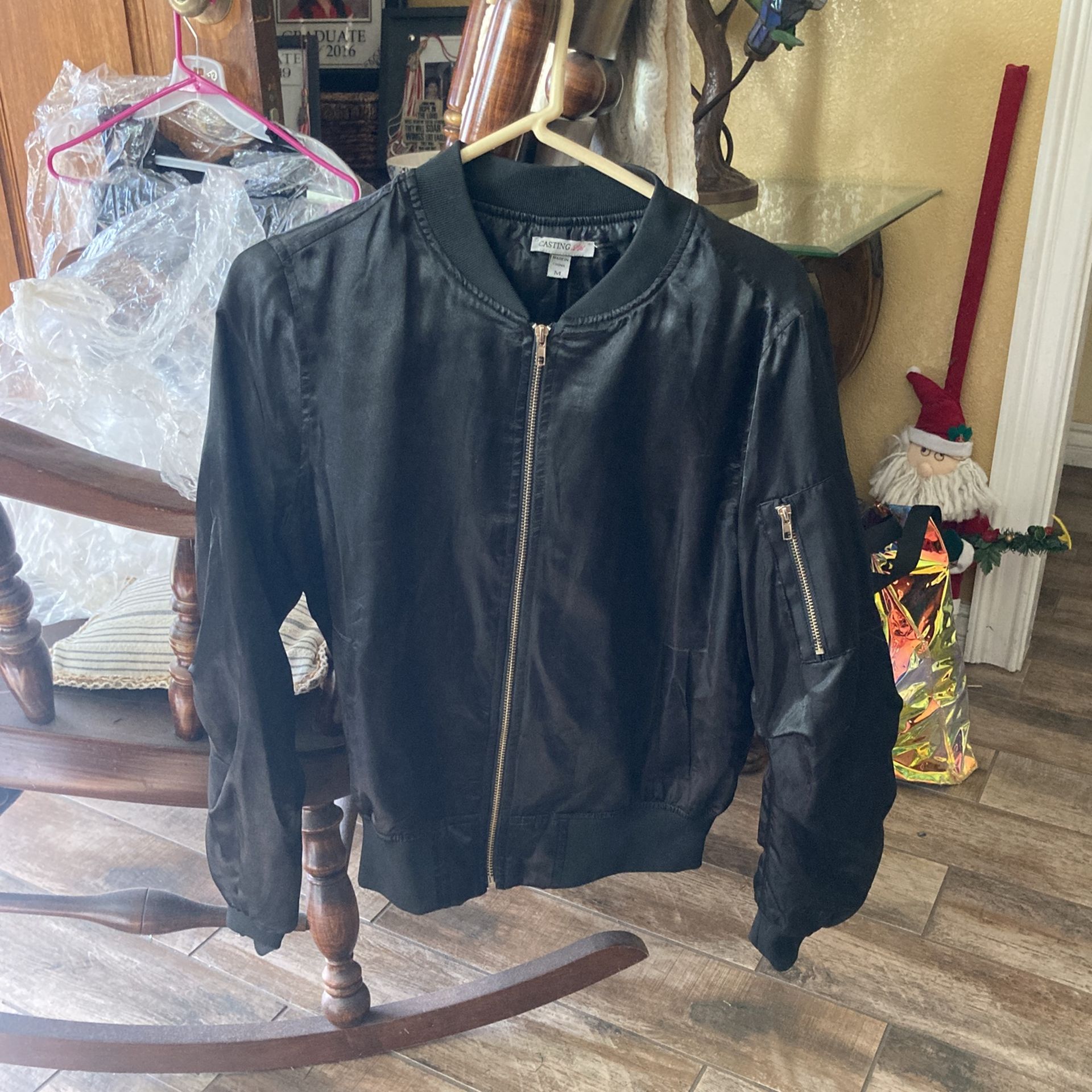 black bomber jacket