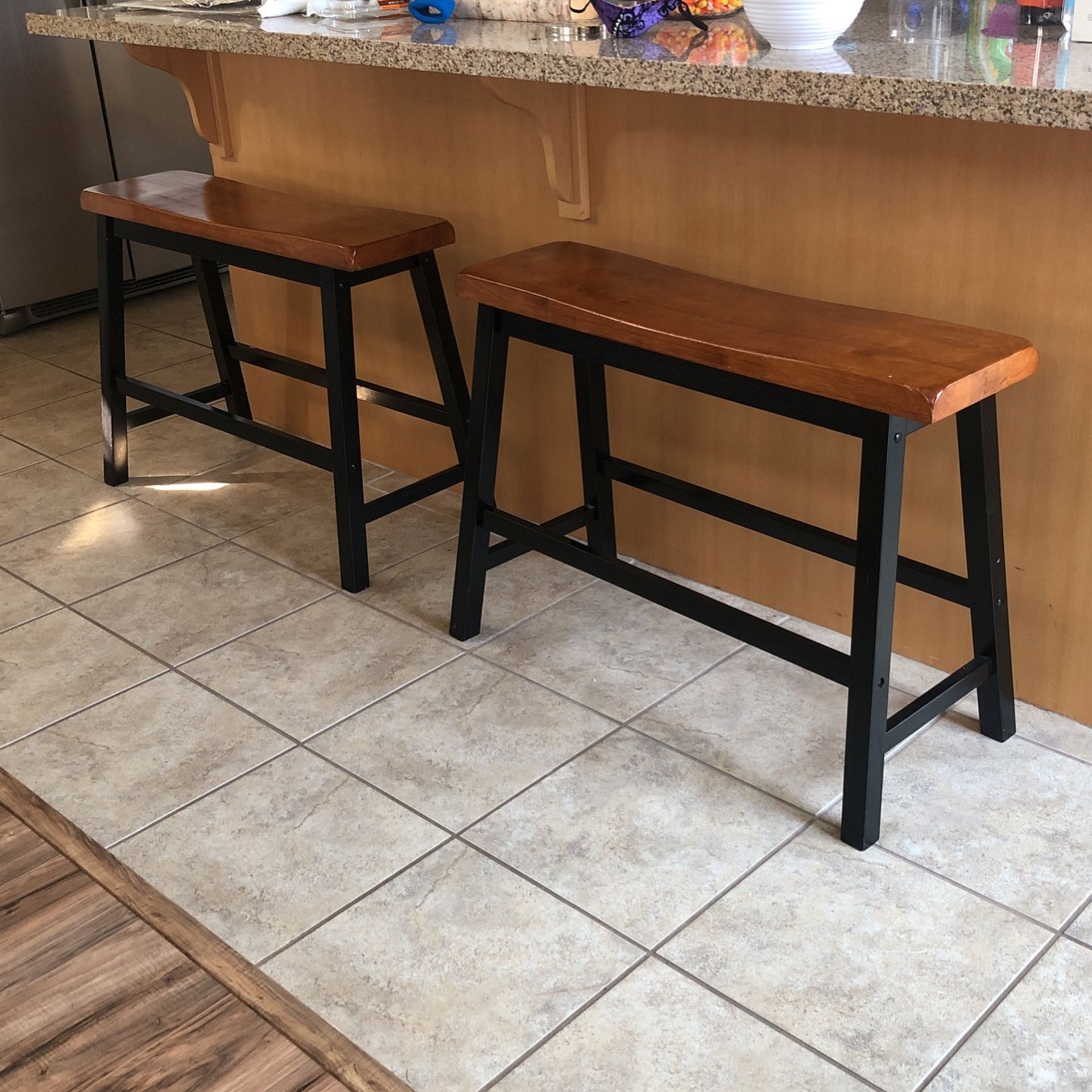 Wooden Saddle Stool Benches