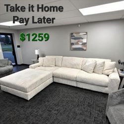 LINDYN IVORY 3 PIECE SECTIONAL SOFA