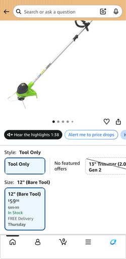 Greenworks 40V 12-Inch Cordless String Trimmer (BST4000)