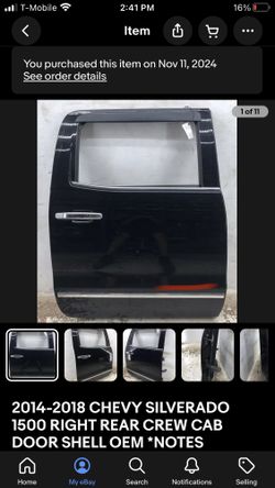2014 Silverado Crew Cab Passenger Rear Door