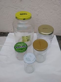 Lot of 5 glass mason type jars
