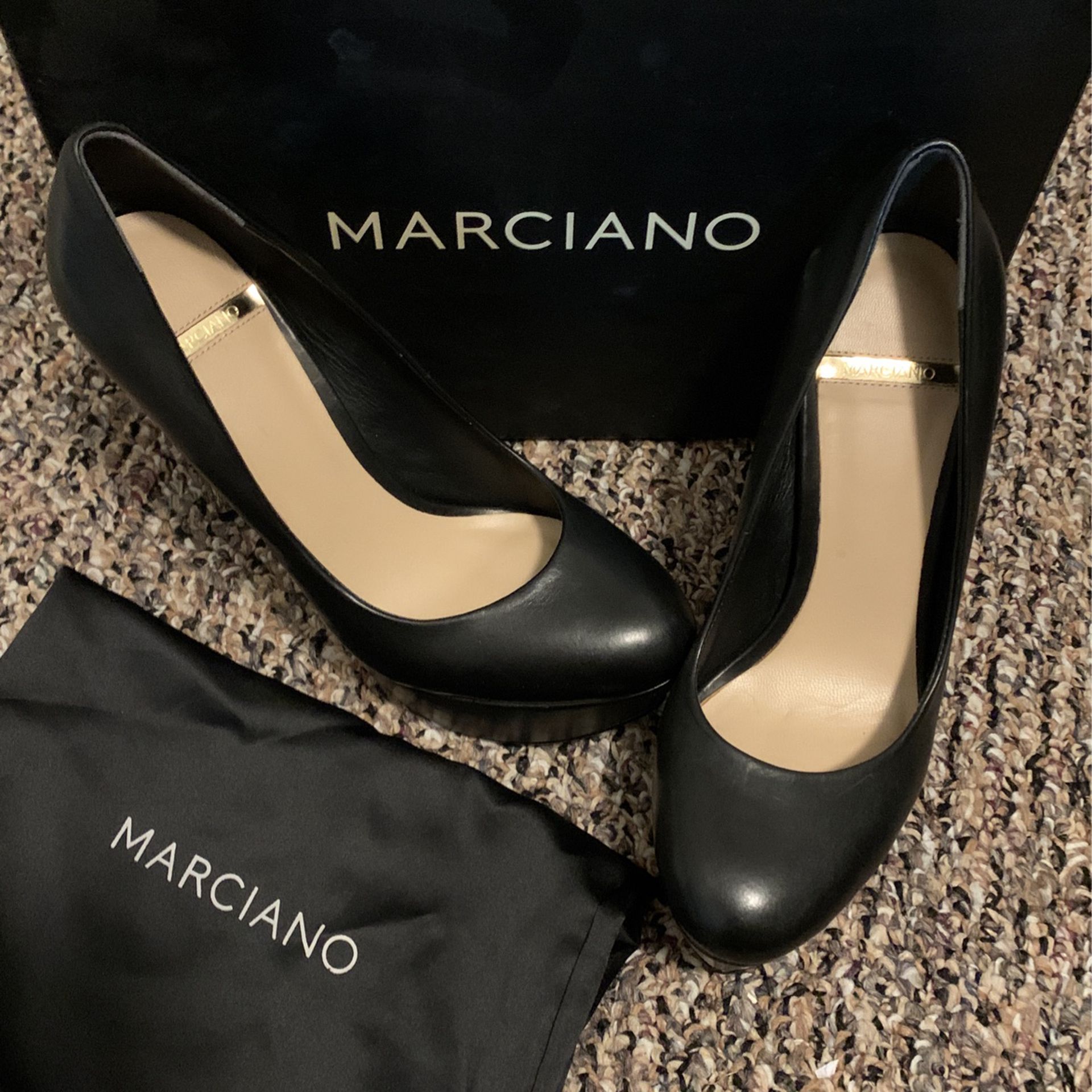 Marciano Black Leather Heels 
