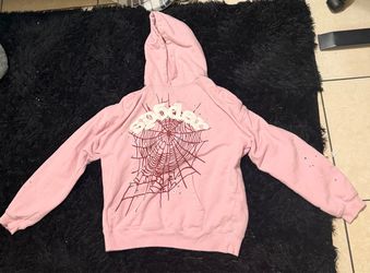 Sp5der Pink Hoodie Spider Web Graphic