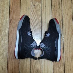 Jordan 4 Retro TD Black Red Basketball Shoes TD 12C