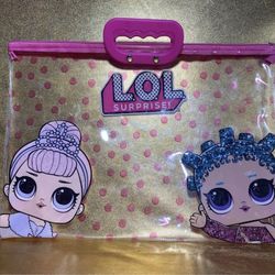 LOL Surprise Zip Up Bag 10x14” Inches 