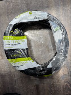 8/2 NM-B Electrical Wire – 125ft Coil – Copper, Indoor Residential Cable with Ground – Black Jacket – 600V Rated