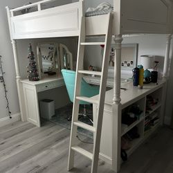 PB Teen Chelsea Vanity Loft Bed