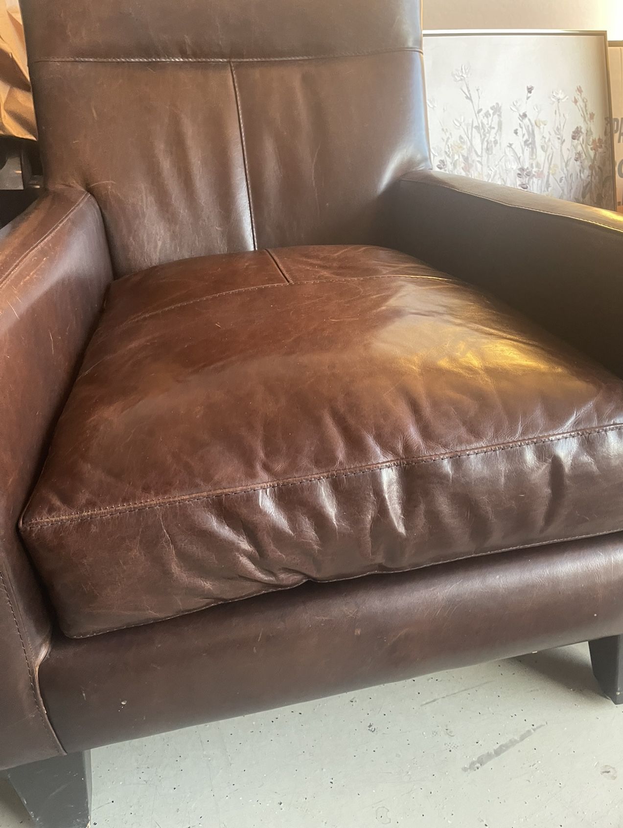 Brown Leather Sofa Chair Set