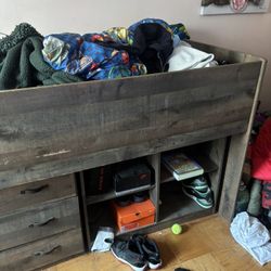 Twin Loft bed With Storage Good Condition 