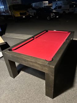 Pool Table with Red Felt