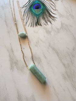 Green quartz necklace