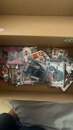 Box of sports cards