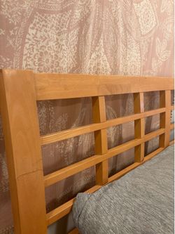 Natural Wood Queen Bed Frame 🛏️