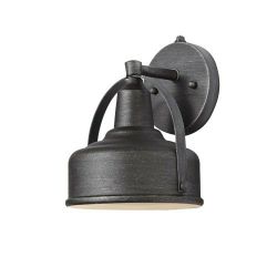 Hampton Bay 9 in. Weathered Pewter Small Outdoor LED Wall Lantern with Open Bottom