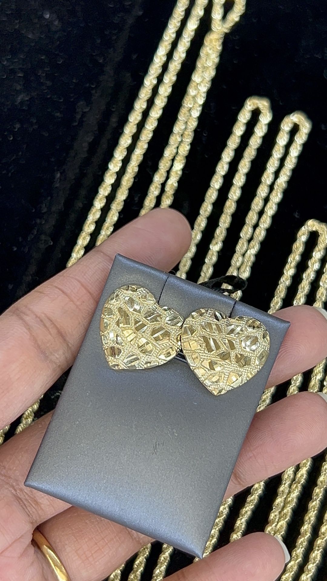 Heart Nugget Earrings 10kt Gold