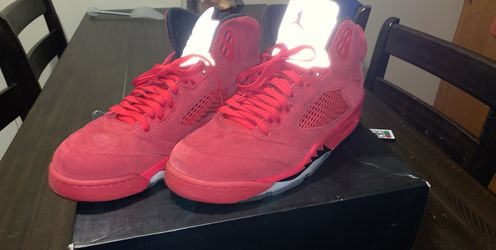 University red jordan 5 sz 10