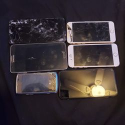6 Cell Phones (2 Work) 