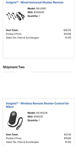 Wireless Shutter Remote / Wired Nikon Remote