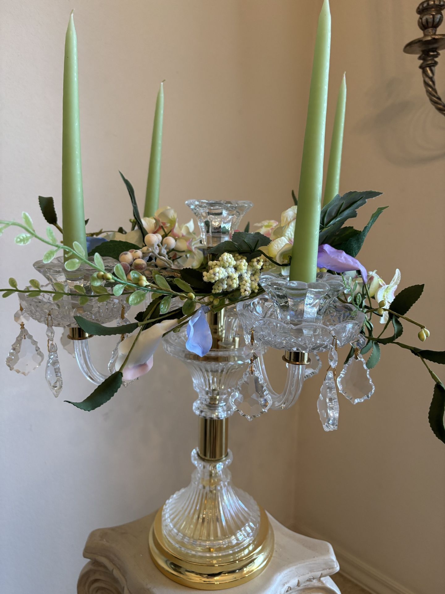 Vintage Crystal Candelebra/Candle Holder