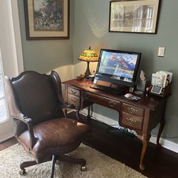 Desk and Leather Chair 