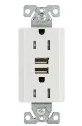 EATON - 15 Amp 125V Combination USB 3.1A Charger with Duplex Receptacle, White