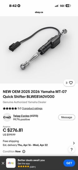 Yamaha year 25-26 quick shifter mt 07-09