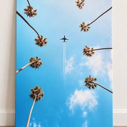 Large Palm Tree Fabric Wall Art 48"x72" - Like New