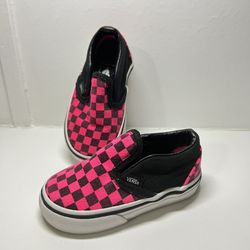 Vans Toddler Vans Low Classic Slip On Checkered Hot Pink Sneakers  size 4.5 