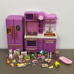 American Girl Doll Kitchen with Accessories (used On Up To 19” Dolls)