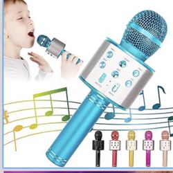 Wireless Bluetooth Karaoke Microphone for Kids, 5-in-1 Portable Handheld Karaoke Mic Speaker Player Recorder with Adjustable Remix FM Radio for Kids G