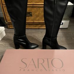 Franco Sarto Leather Knee High Boots - Size 8