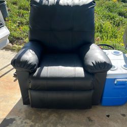 Black Faux Leather Chair Sofa