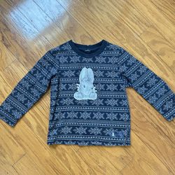 Navy Blue Kids Shirt with Patterned Design size 4T