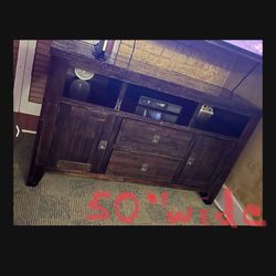 Solid Wood Tv Stand Or Dresser With Lots Of Storage  Please Check My Other Listings 
