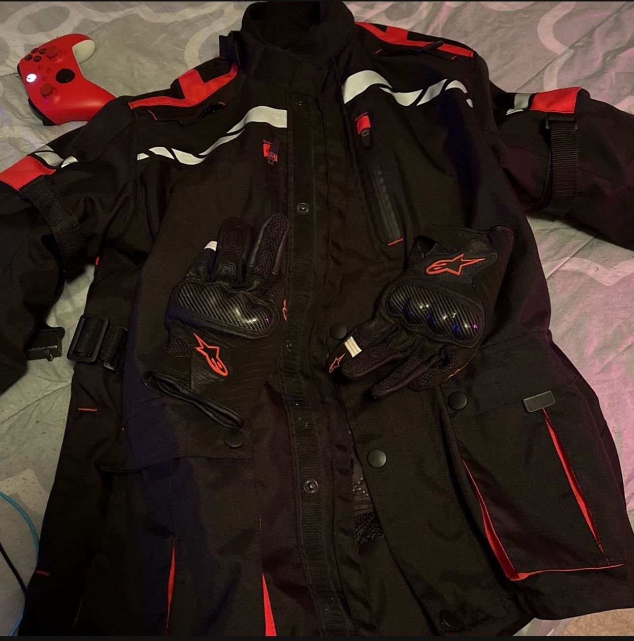 Motorcycle Jacket And Gloves