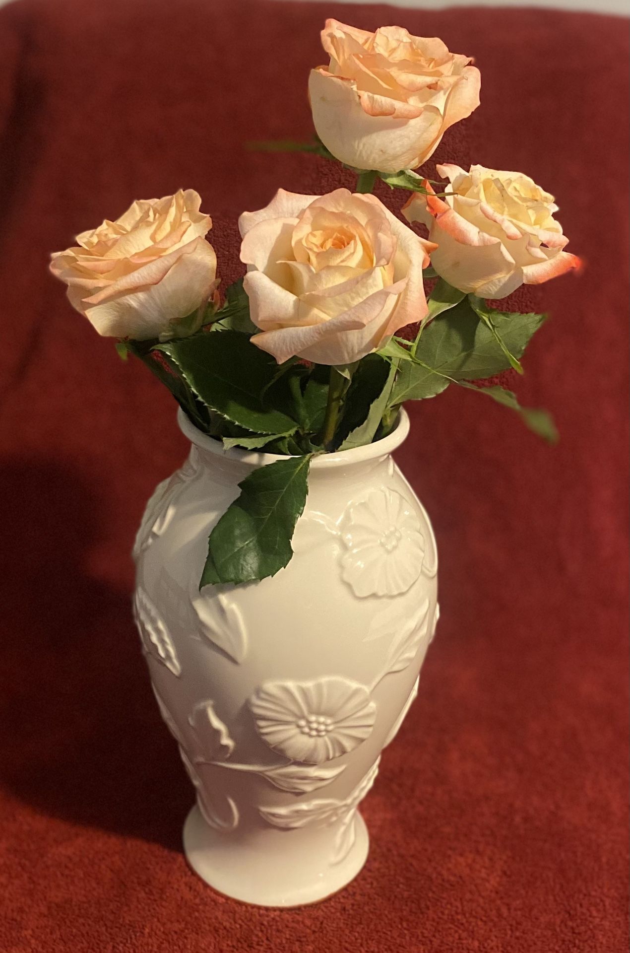 Lenox Floral Embossed Poppy Large Vase