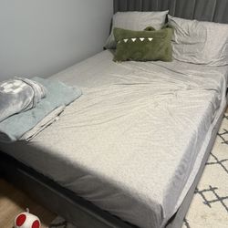 Full Size Velvet Upholstered Bed Frame With Storage 