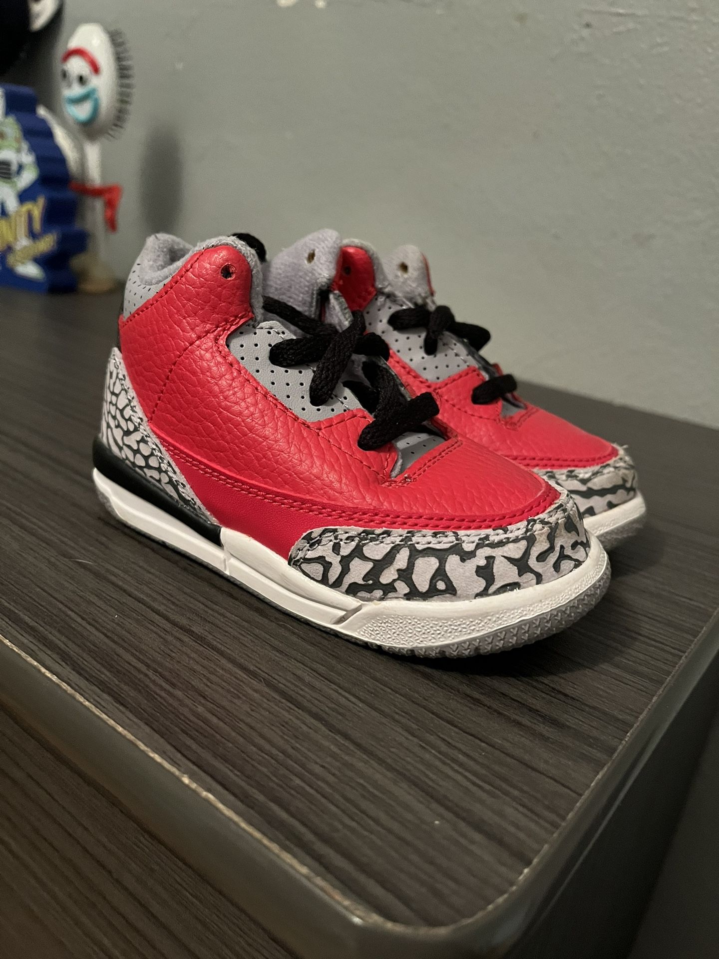 Jordan 3 Red Cement Toddler Size 7C