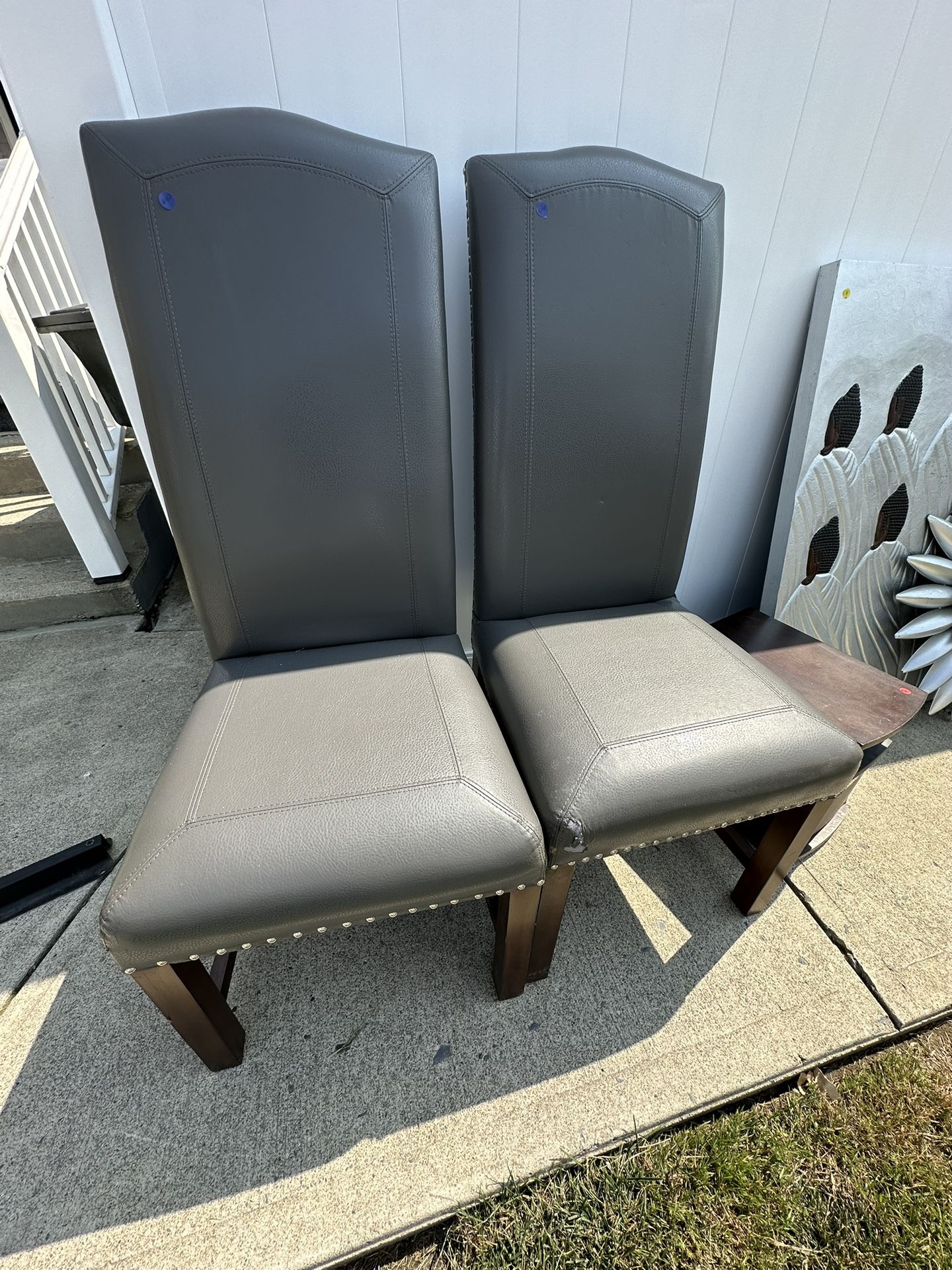 High Back grey chairs/set of 2