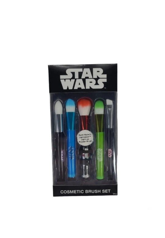 Star Wars Disney Cosmetic Set of 5 Brush Darth Vader's Lightsaber Light Up New