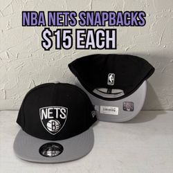 NBA New Era Brooklyn Nets Black Grey 9fifty SnapBack Hats 