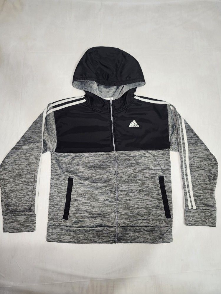 Kids Adidas Light Jacket Gray Size Medium Pre Owned Great Condition