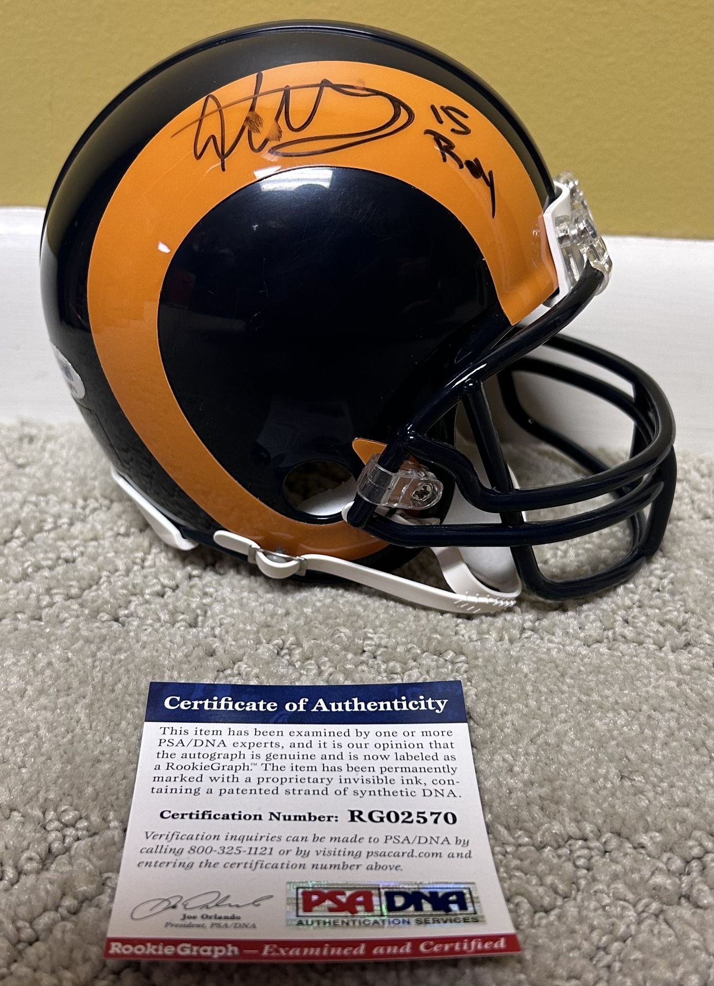 Todd Gurley Autographed Los Angeles/St. Louis Rams Mini Helmet With COA