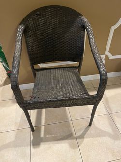 Brown Wicker Patio Armchair – Resin Wicker Outdoor Chair