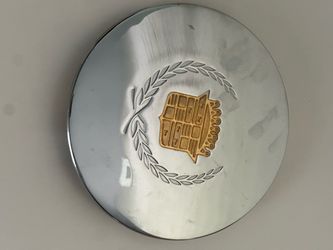 Set of 2 Modern Cadillac Chrome & Gold Shield Center Cap